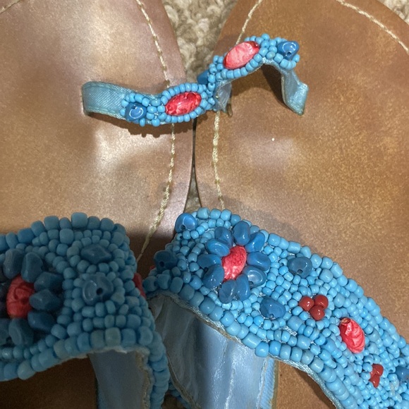 Vintage Boho Coral Sandals 39 8.5 - Picture 4 of 7